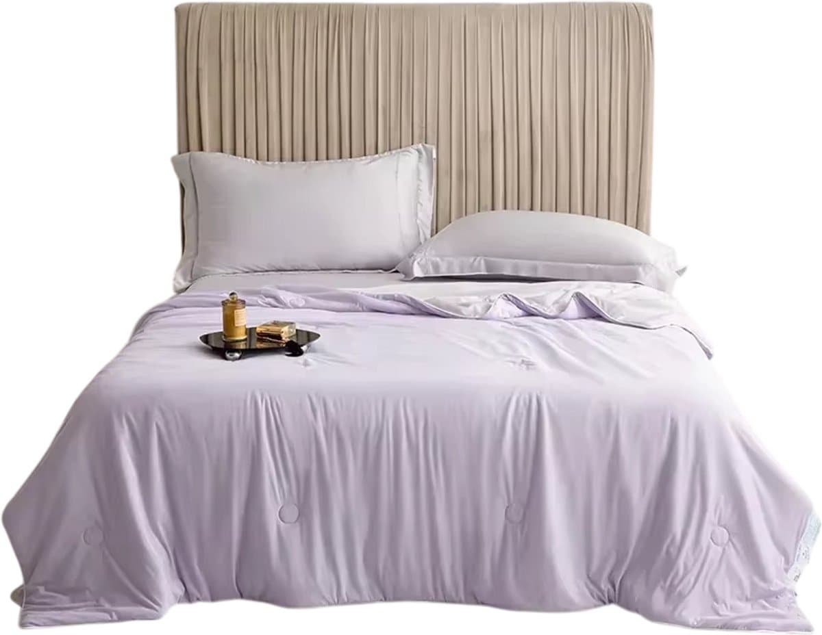 Hoogwaardige Koeldeken Zomer Quilt Lichtgewicht Dubbelzijdig Koud & Koelend Bed Deken voor Airconditioning en Slaapkamer - Paars - Maat 79X91 inch