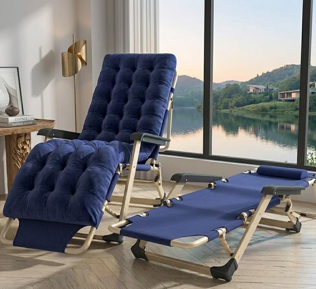 Comfort Zero Gravity Relaxstoel Extra Breed Opvouwbaar met Kussen – Balkon, Tuin, Strand Ligstoel Bruin