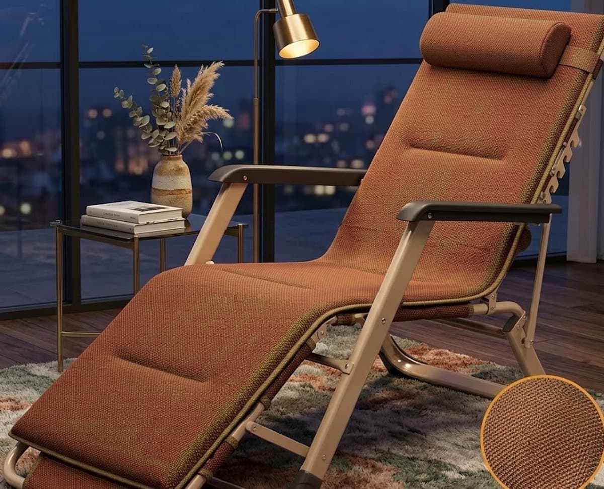 Luxe Opvouwbare Zero Gravity Relaxstoel 178x65x25 cm – Verstelbare Balkon Ligstoel met Hoofdkussen en Stalen Frame voor Tuin, Camping & Strand