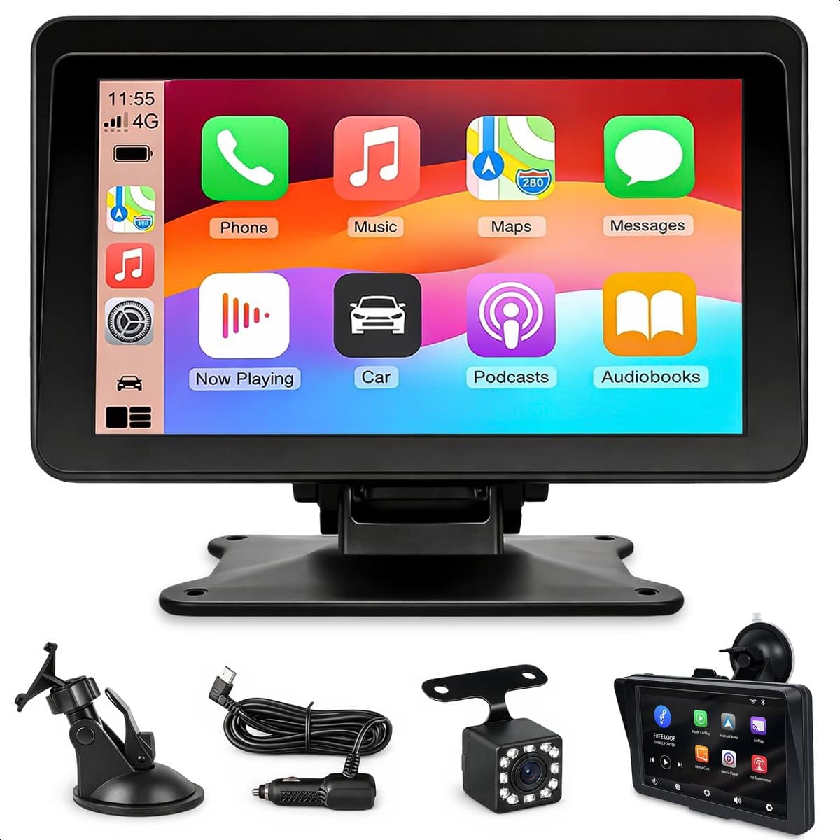 Skoov Carplay scherm - Eenvoudig installeren - Draadloos - Autoradio met Bluetooth - Met achteruitrijcamera