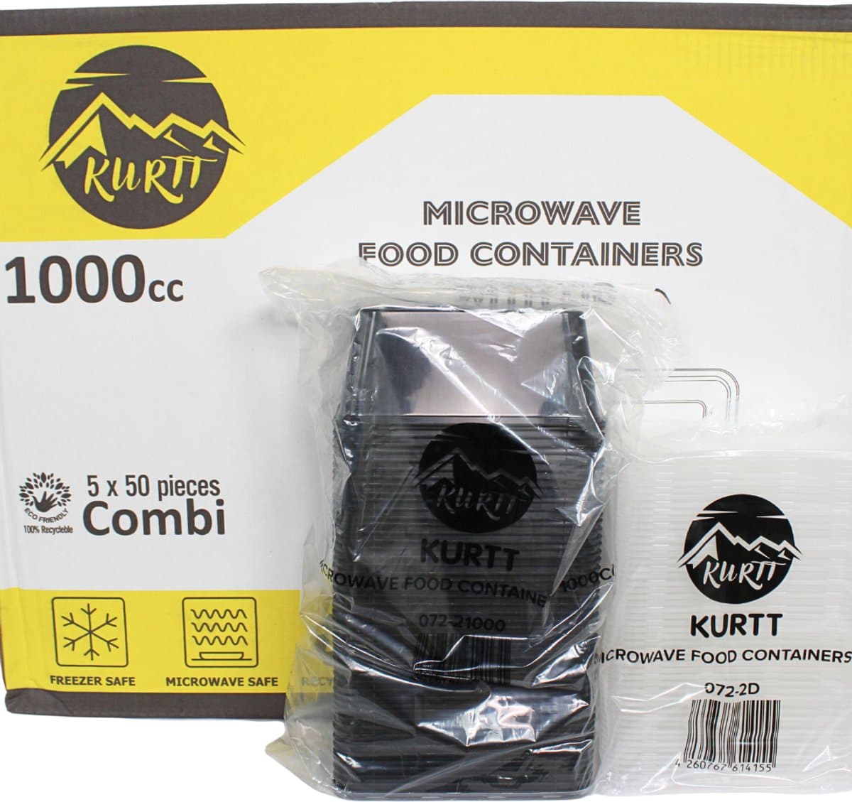 KURTT 100 stuks, 1000ml Meal prep bakjes, Maaltijdbakjes, 1-voudig, magnetronbakjes, prep meal bakjes, herbruikbaar plastic bakje - magnetronbestendig, vaatwasmachinebestendig en herbruikbaar, klik dekselsluiting, BPA-vrij