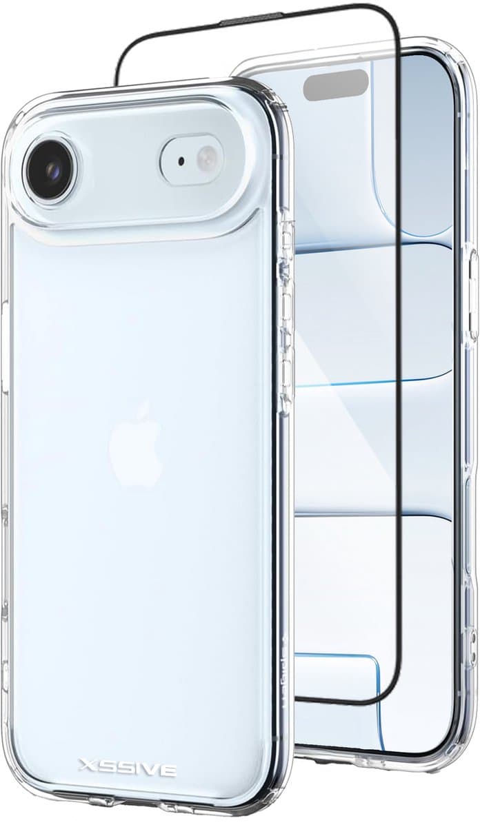 Xssive - Hoesje geschikt voor iPhone Air - Hoesje met 6D Screenprotector - Siliconen Case - Gehard Glas - Transparant