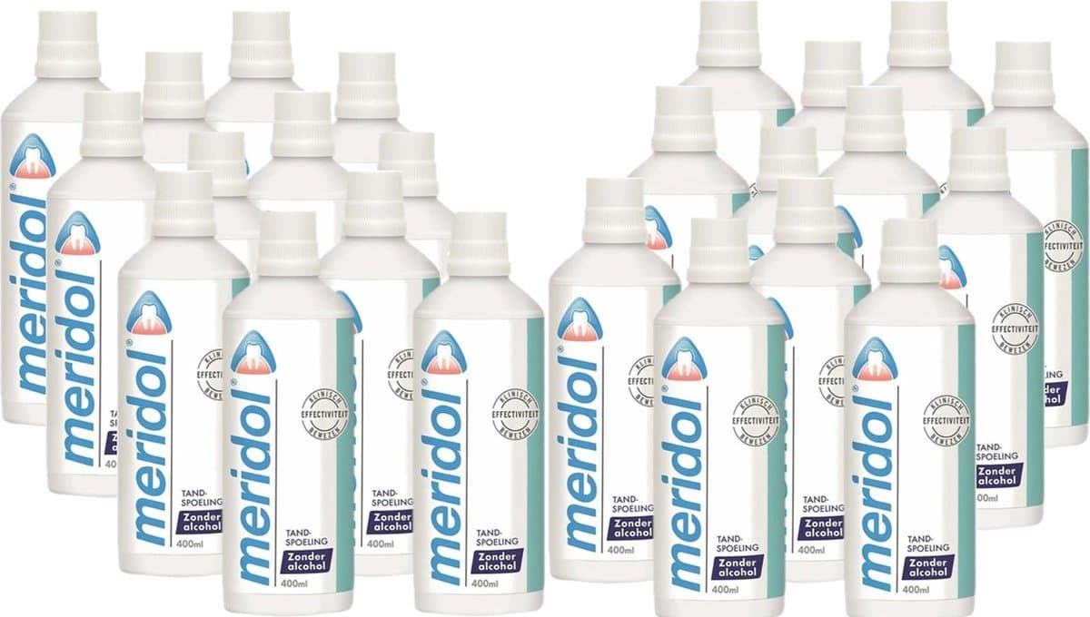 Meridol mondspoeling - 400 ml - mondspoeling - 400 ml - Mondwater - Voordeelverpakking 24 stuks