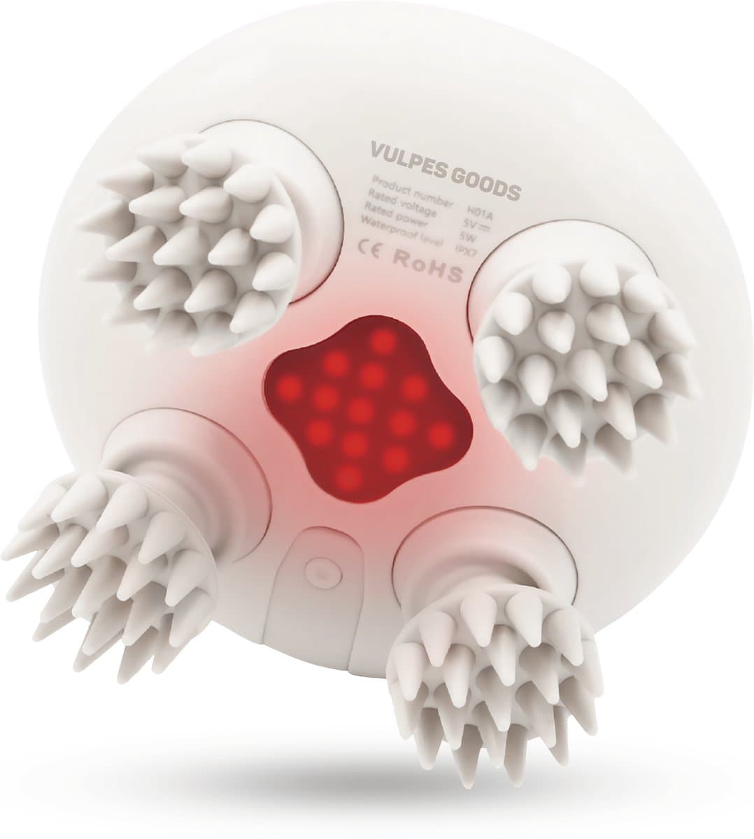Vulpes Goods® BodyCare - Hoofdmassage Apparaat met Infrarood – Elektrisch Massageapparaat - Scalp Massager - Haarborstel – Stimuleert Haargroei & Bloedsomloop - USB Oplaadbaar