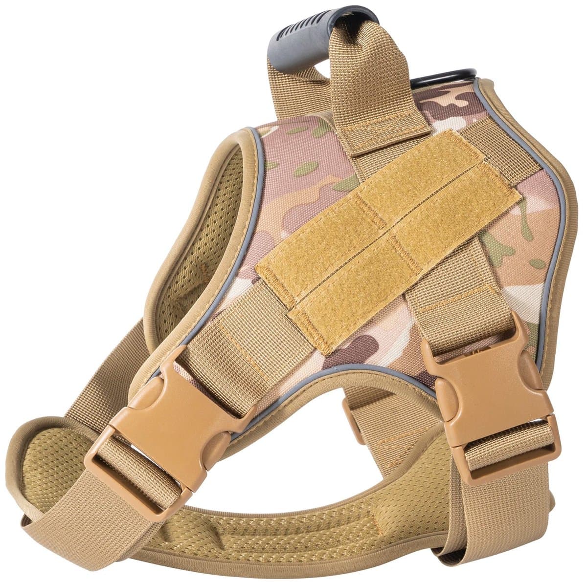 DreamPawz - Hondenharnas - Tactical Honden Tuigje - K9 - Camo - Reflecterend - Extra Controle - S