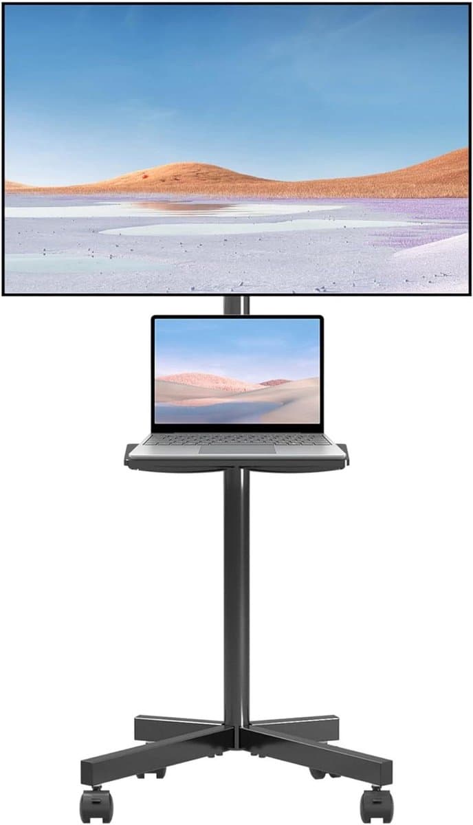Rolling TV Stand for 21-60 Inch LCD/LED TV - Height Adjustable Trolley up to 35 kg Max VESA 400 x 400 mm