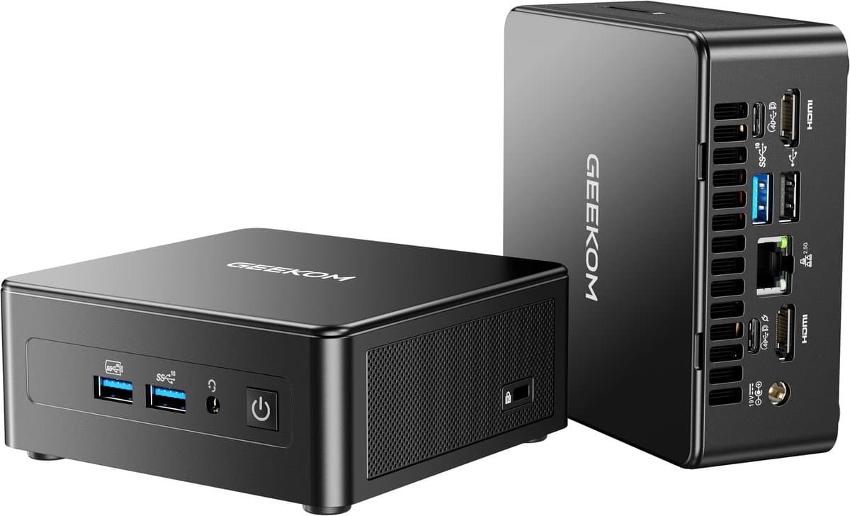 GEEKOM IT15 - 2026 Edition Mini-pc - 's Werelds eerste AI Mini PC met Intel Core Ultra 9 285H (tot 5,4 GHz), 32 GB DDR5 & 1TB SSD, Windows 11 Pro, 13 TOPS NPU, WiFi 7, compacte desktop-PC (0,46L) voor alle toepassingsscenario's,Game pc,Mini pc des