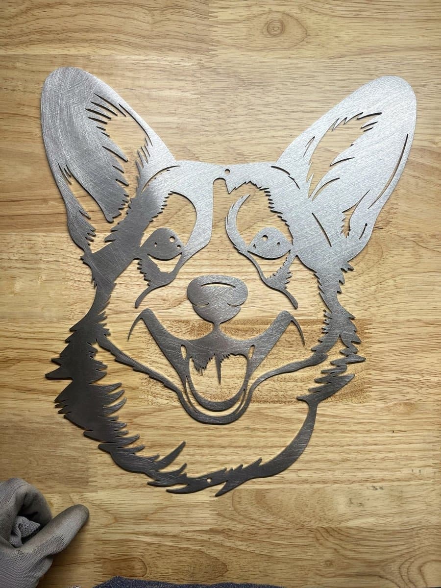 Metalen hond - Corgi 2 - wanddecoratie - Tuindecoratie