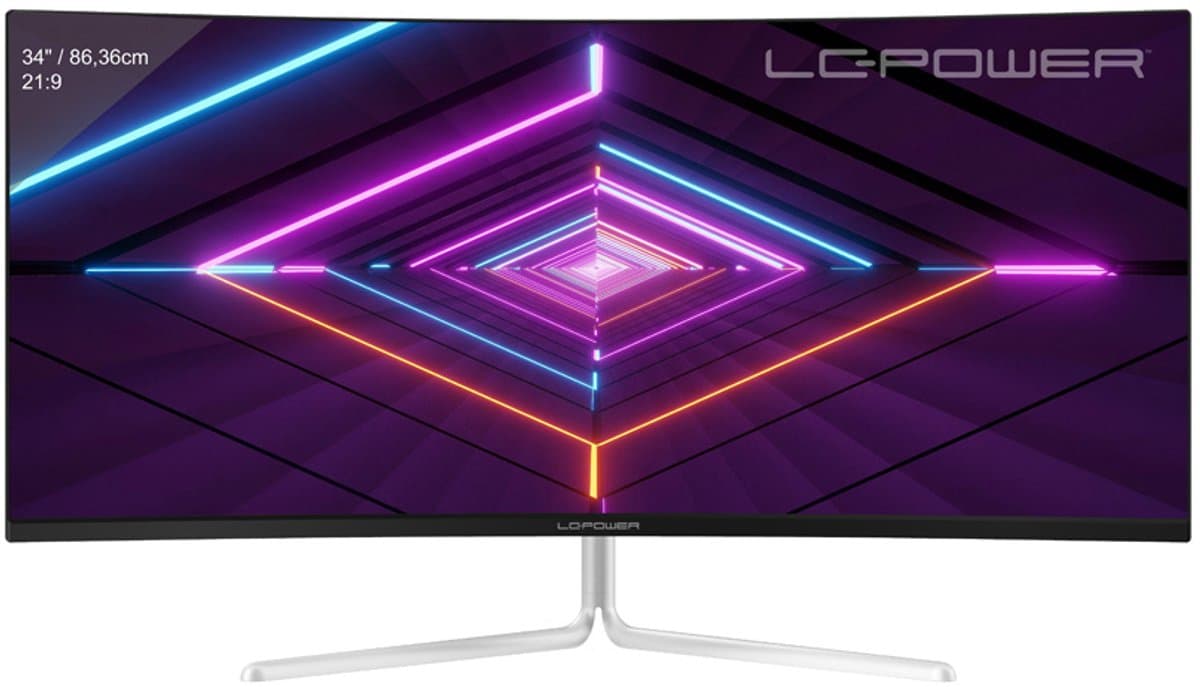 LC-Power LC-M34-UWQHD-100-C-V3 - 34" UltraWide Quad HD LCD Computer Monitor - Wit