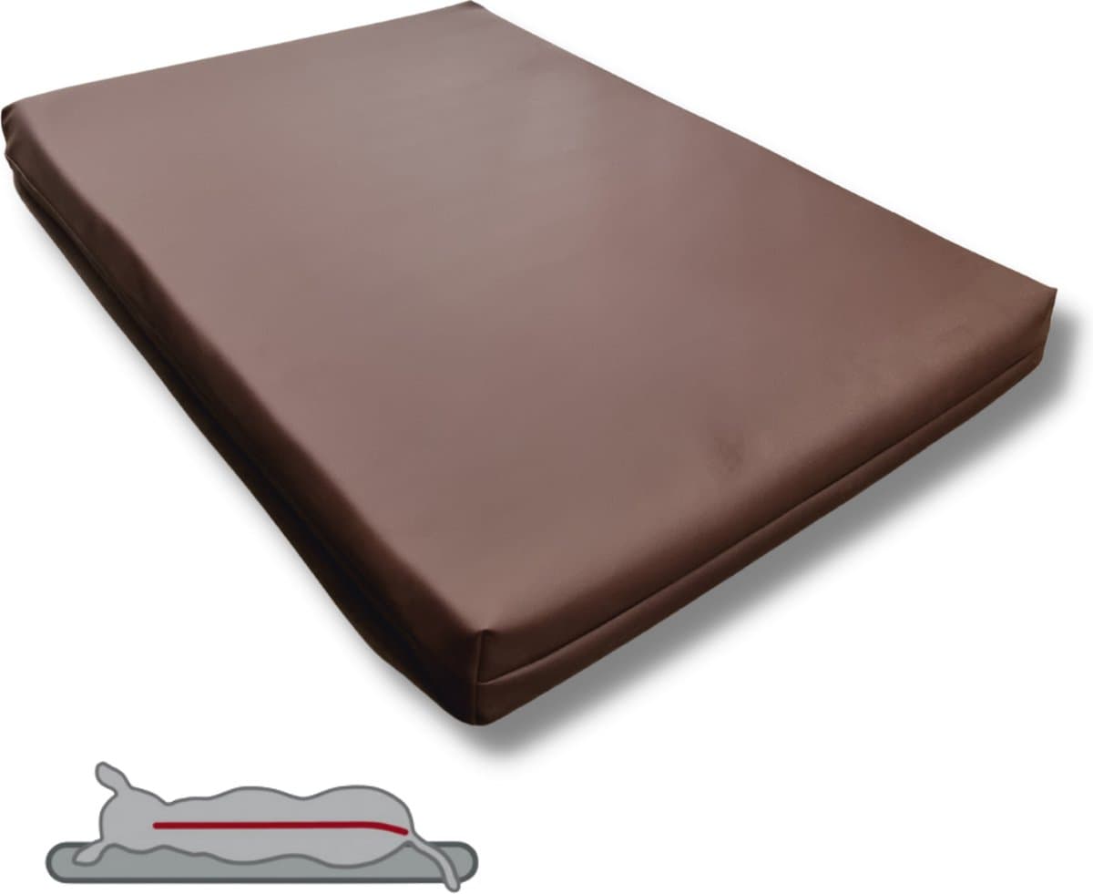 Topmast Support Plus - Orthopedisch Hondenkussen - 150 x 100 x 10 cm - Hondenbed - Bruin - Hondensofa - Hondenmand - Leatherlook Hondenmatras