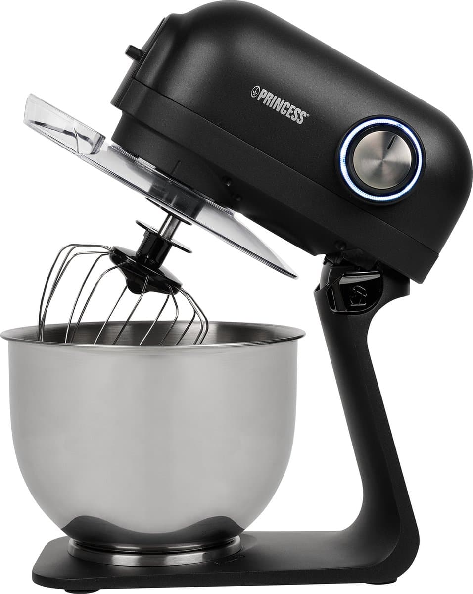 Princess 220137 Keukenmachine - 5 Liter - 1200W - 5 Snelheden en Pulse - RVS mengkom - Aluminium behuizing