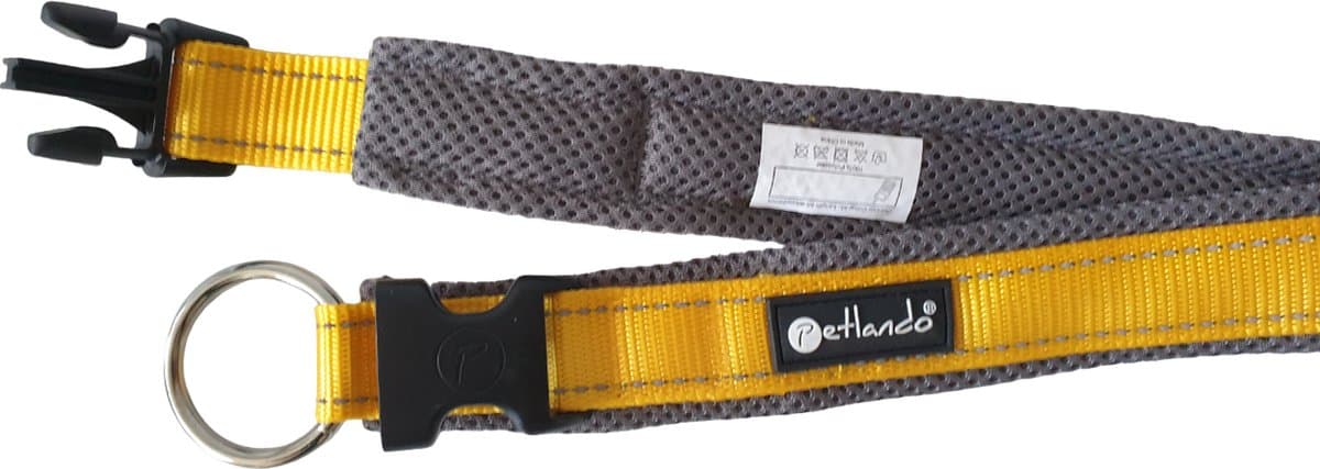 Petlando Hondenhalsband Outdoor Oker&Grijs - Klikhalsband - Xl 55-60x4 Cm
