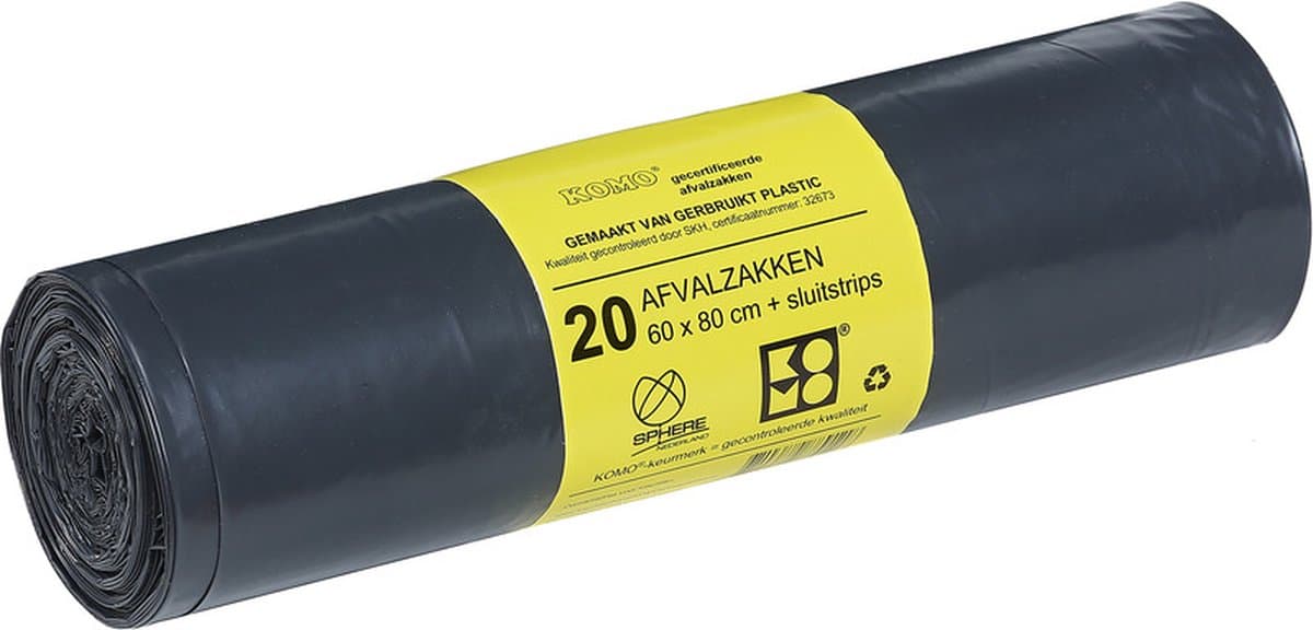 KOMO Afvalzakken - 10 rollen a 20 stuks - 60 liter