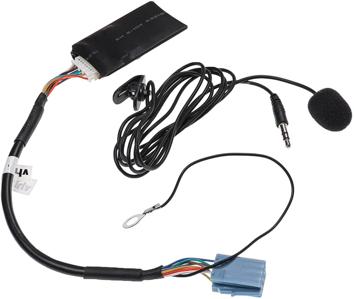 vhbw Bluetooth-adapter, compatibel met Seat Leon 2000-2005 Lena, Dynamic Navigation, Highline, Elba autoradio – incl. microfoon, jackkabel + clip