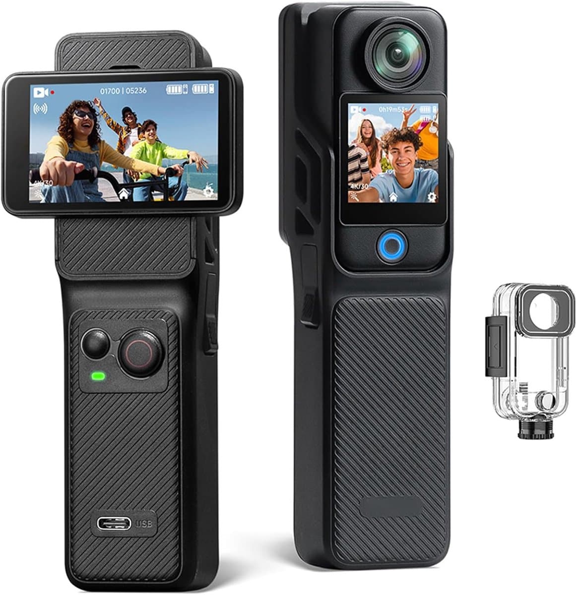 4K Actiecamera - Sportcamera WiFi - Avontuurlijke Opnames - Dubbel Touchscreen Stabilisatie - 16 MP Groothoek