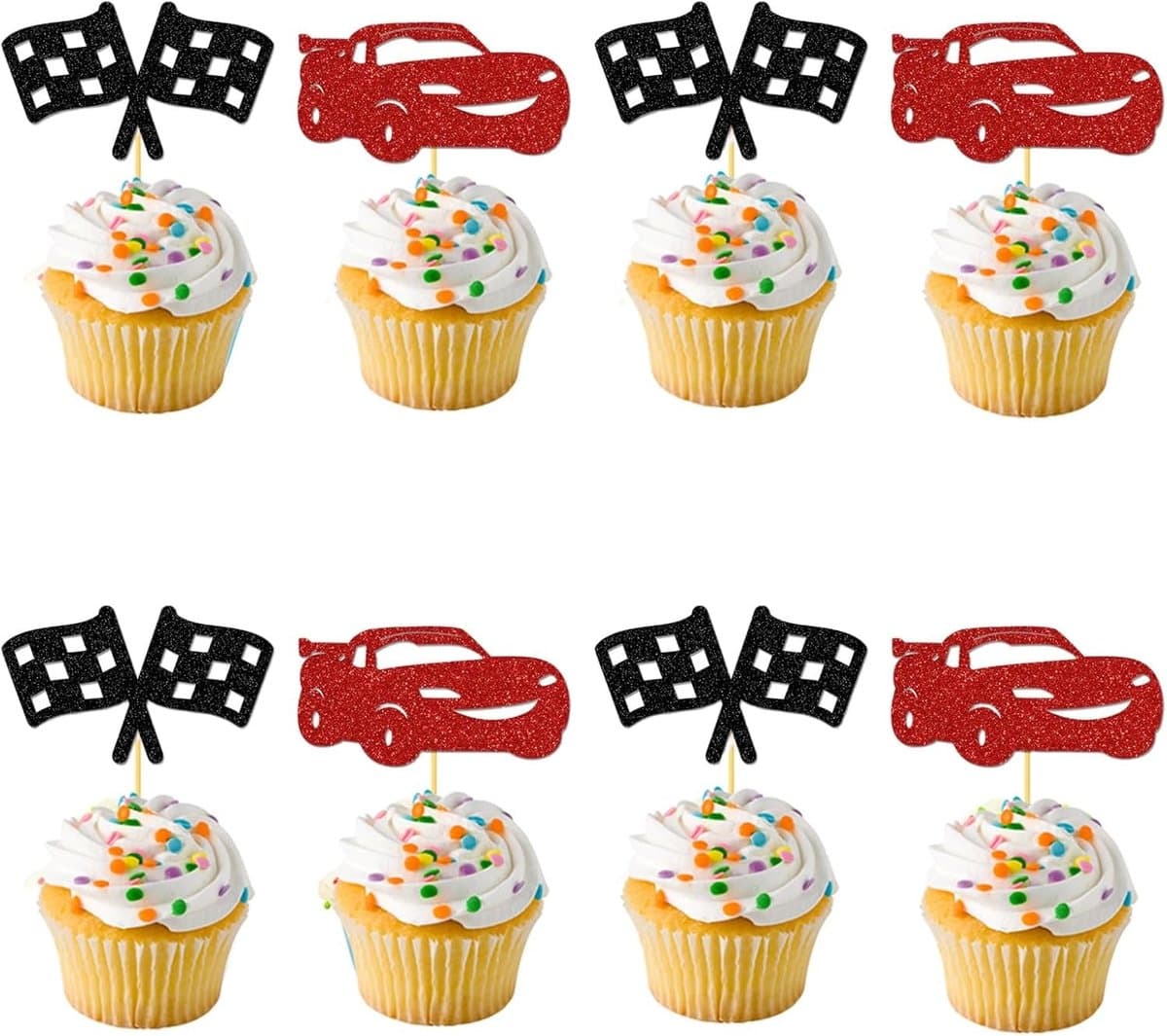 Verjaardagsdecoratie voor Kinderen, 24 Stuks Taartdecoratie, Cartoon Taarttopper, Cupcake Decoratie, Feestversiering voor Kinderfeestjes