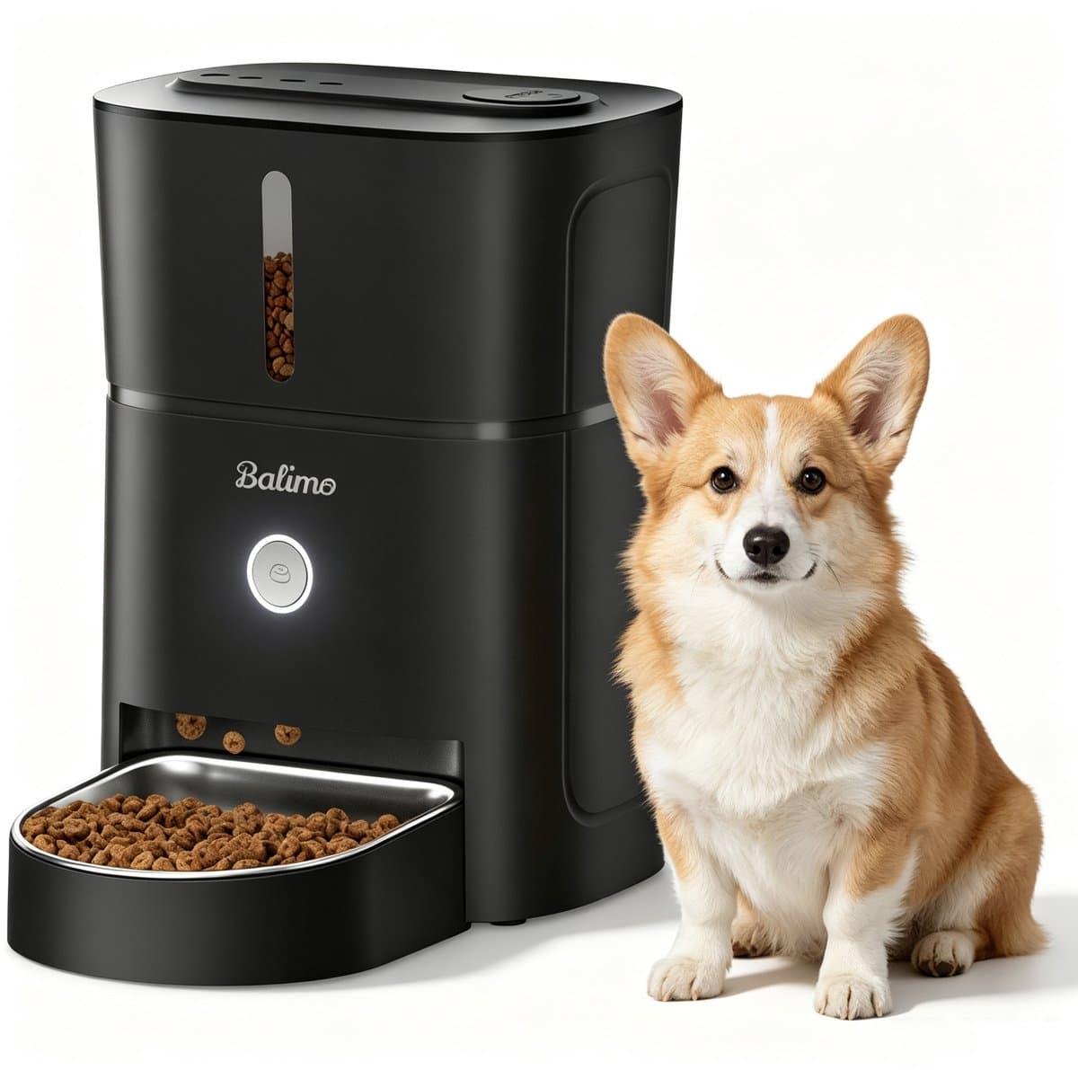 Balimo Voerautomaat Dispenser kat/hond - Automatische voerbak hond - Voerautomaat kat - Instelbare voertijden 3L - Zwart