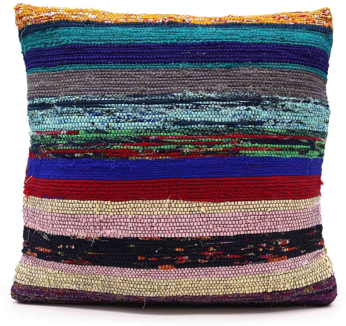 Ancient Wisdom - Kussen - Kussenhoes lappenstof 40x40cm zwart katoen - decoratie - interieur - woonaccessoire - textiel - hoes