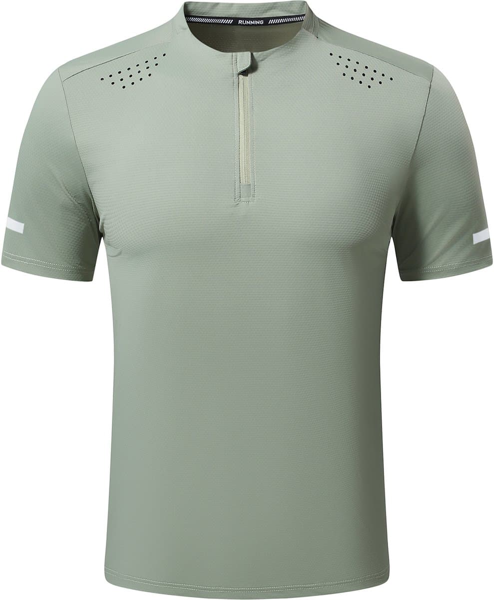 YOUTHUP Heren Casual Sport Halfrits Kort T-Shirt - Ref Streep - L