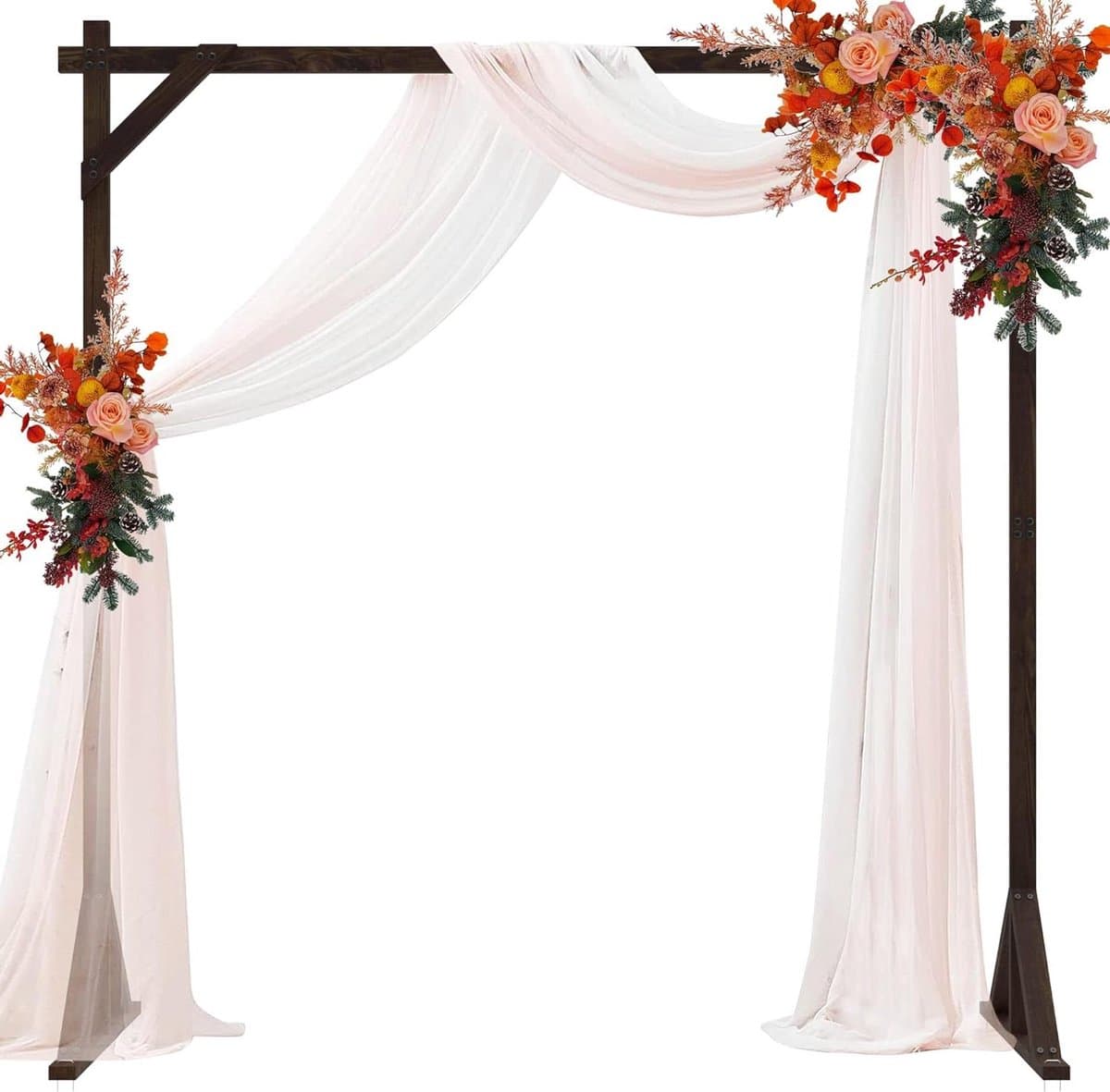 Houten Wedding Arch - Houten Boog - Bruiloft Decoratie - Unieke Vierkante Vorm - 17.2ft - Bruin