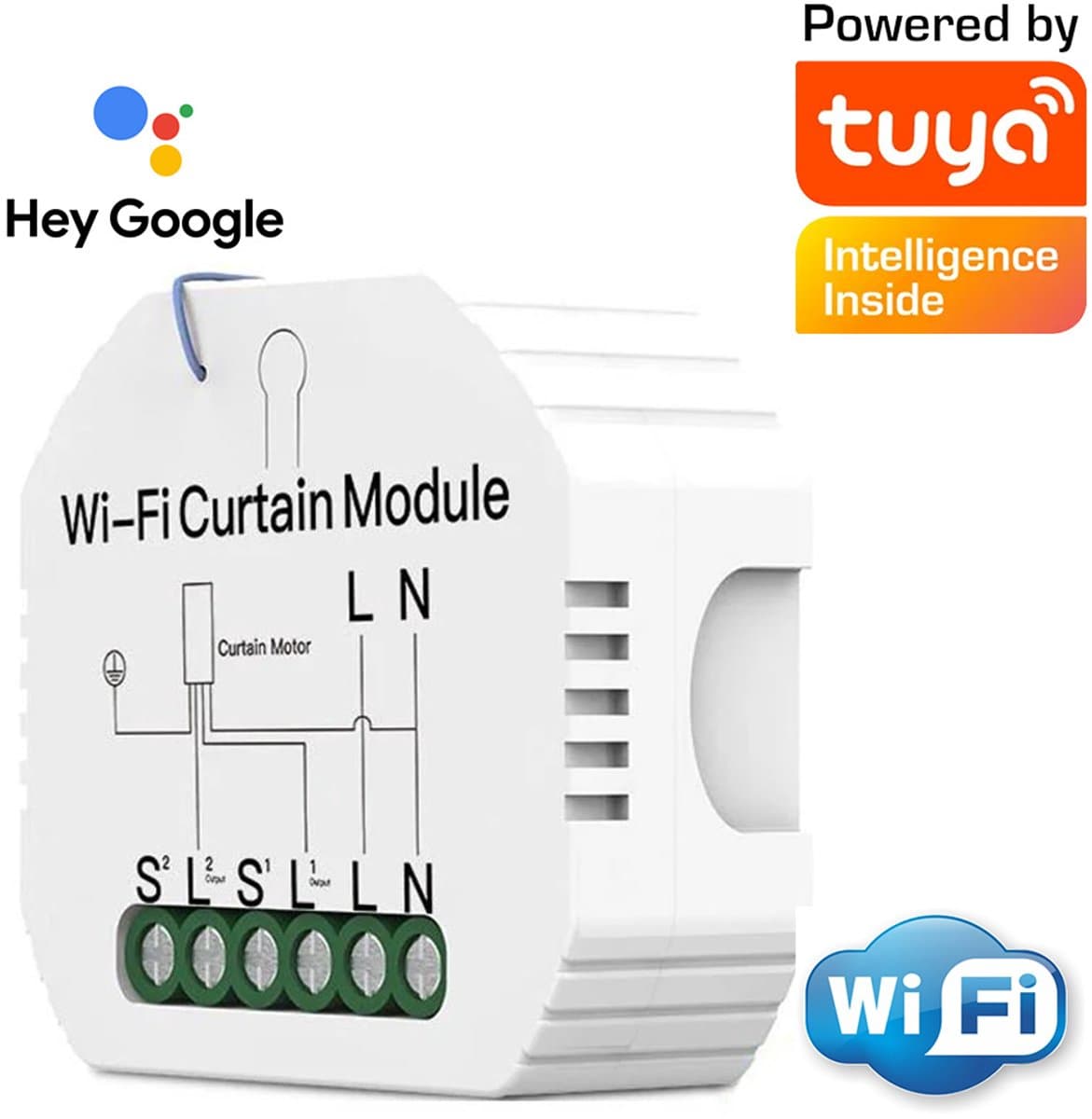 MOES Tuya WiFi-RF Curtain Switch - Tuya Actoren - Draadloze Rolluikschakelaar - Inbouw - Slimme Schakelaar