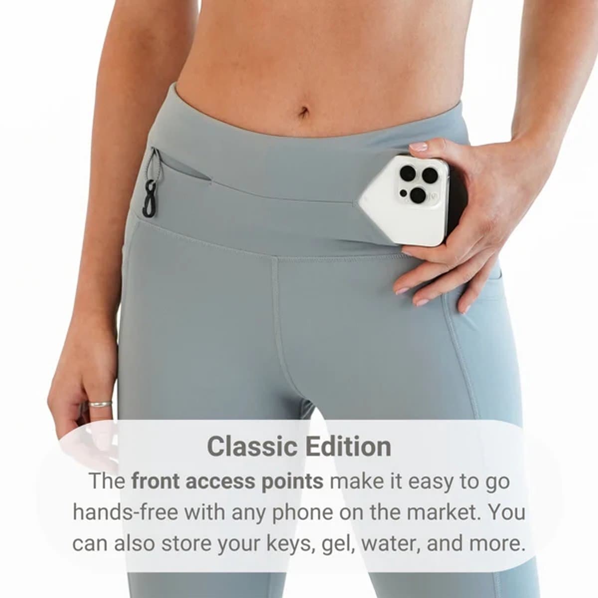 FlipBelt Crop - Sportlegging - Heupband - Runningbelt - Hardlopen - Fitness - Dames - Licht grijs - XL