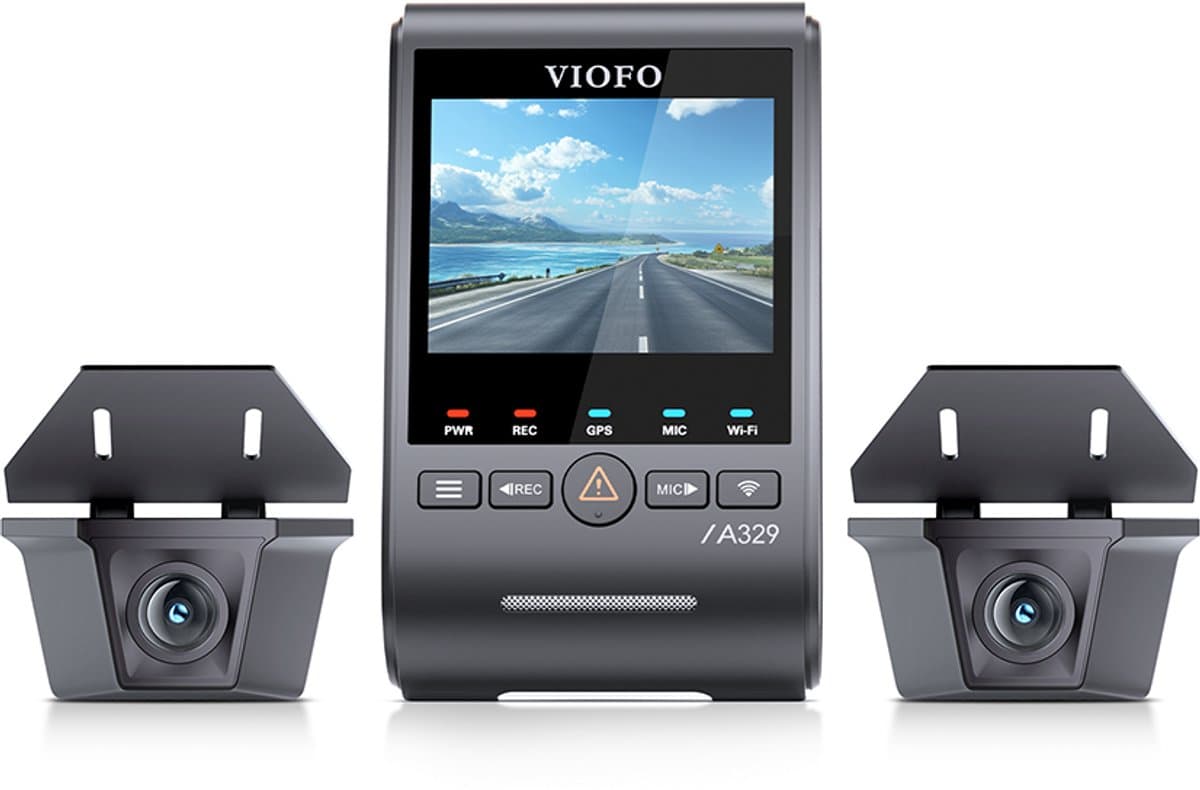 VIOFO A329WW 3CH - 4K Dashcam Vrachtwagen - 3 Camera's - GPS - WiFi 6 - Sony STARVIS 2 - 2 Waterdichte Camera's - Parkeermodus
