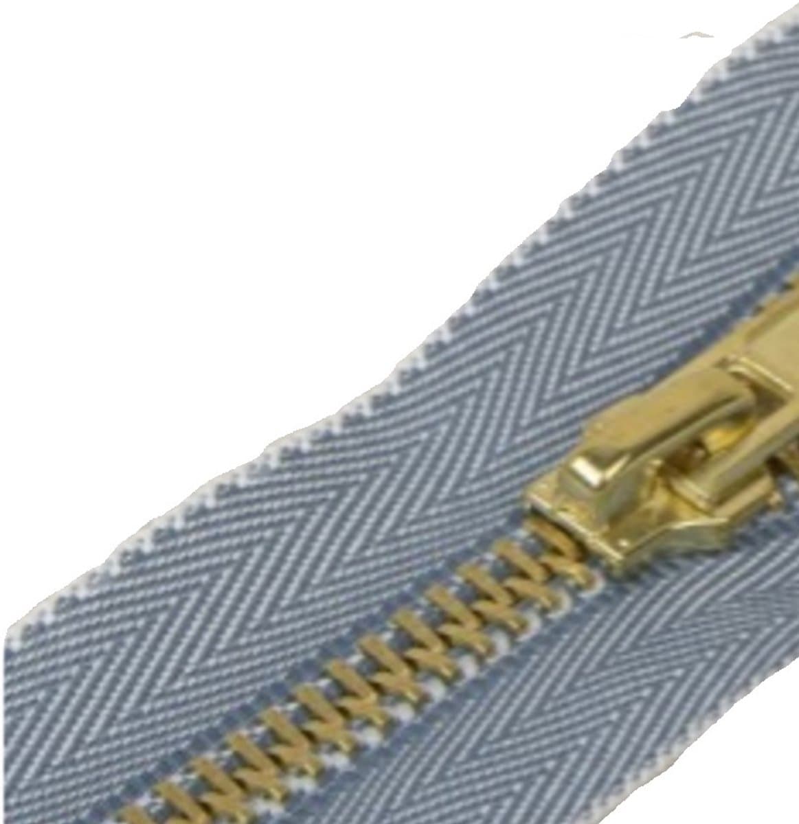 Jeansrits - spijkerbroek rits - metalen rits - lichtblauw - 10 cm - 1 rits