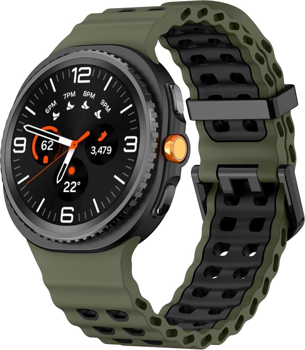 Siliconen armband voor Galaxy Watch 8 Classic 40mm/44mm - tweekleurig - sportief design - ShopVlot