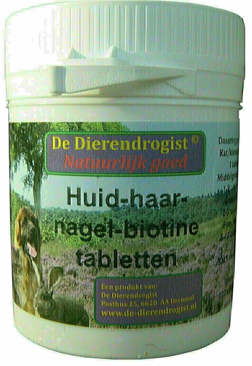 Dierendrogist Huid-Haar-Nagel-Biotine Tabletten - 100 stuks