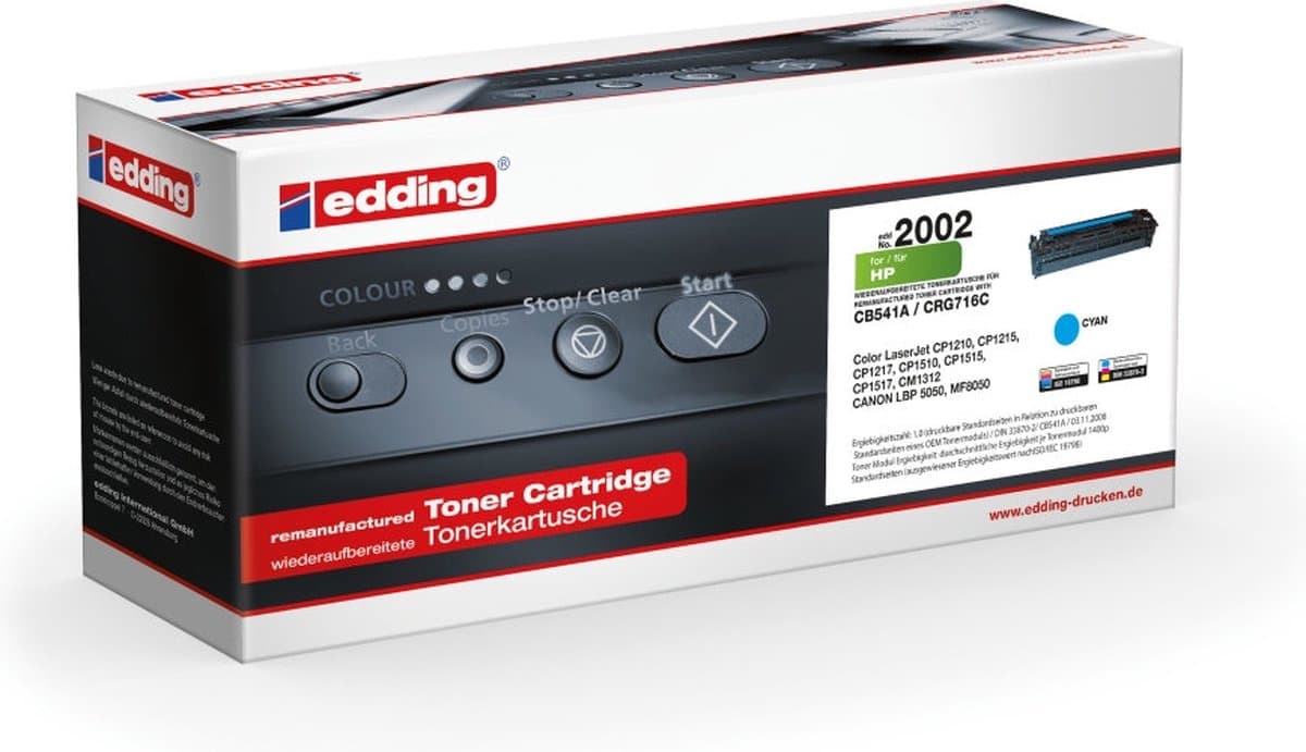 Edding EDD-2002 tonercartridge 1 stuk(s) Compatibel Cyaan