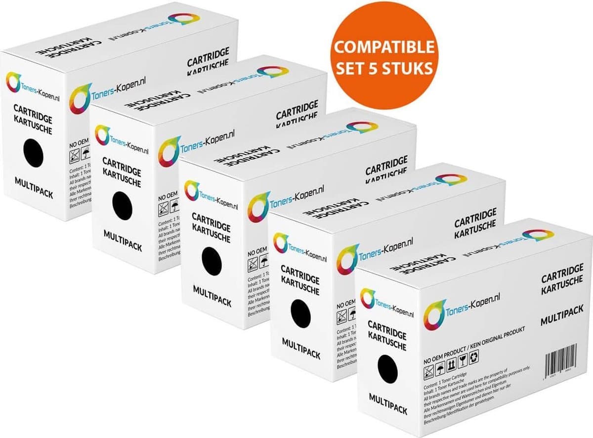 5X Canon 719H 3480B002 3479B002 Toner Zwart XL 65000pag - 719H toner - CE505X HP 05X alternatief - Canon toner - 3479B002 compatible - 3479B002 alternatief - I-Sensys LBP