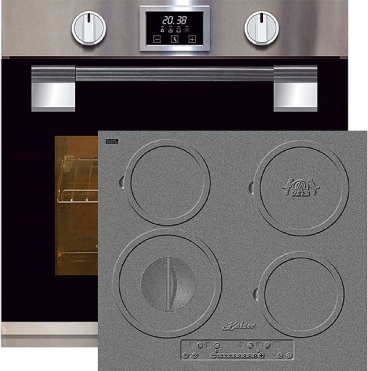 Kaiser - pyrolytische oven - EH 6337 - inbouwoven - Inductiekookplaat - KCT 6705 - inductie - automatisch braden - massief metaal - 79L - 60 cm