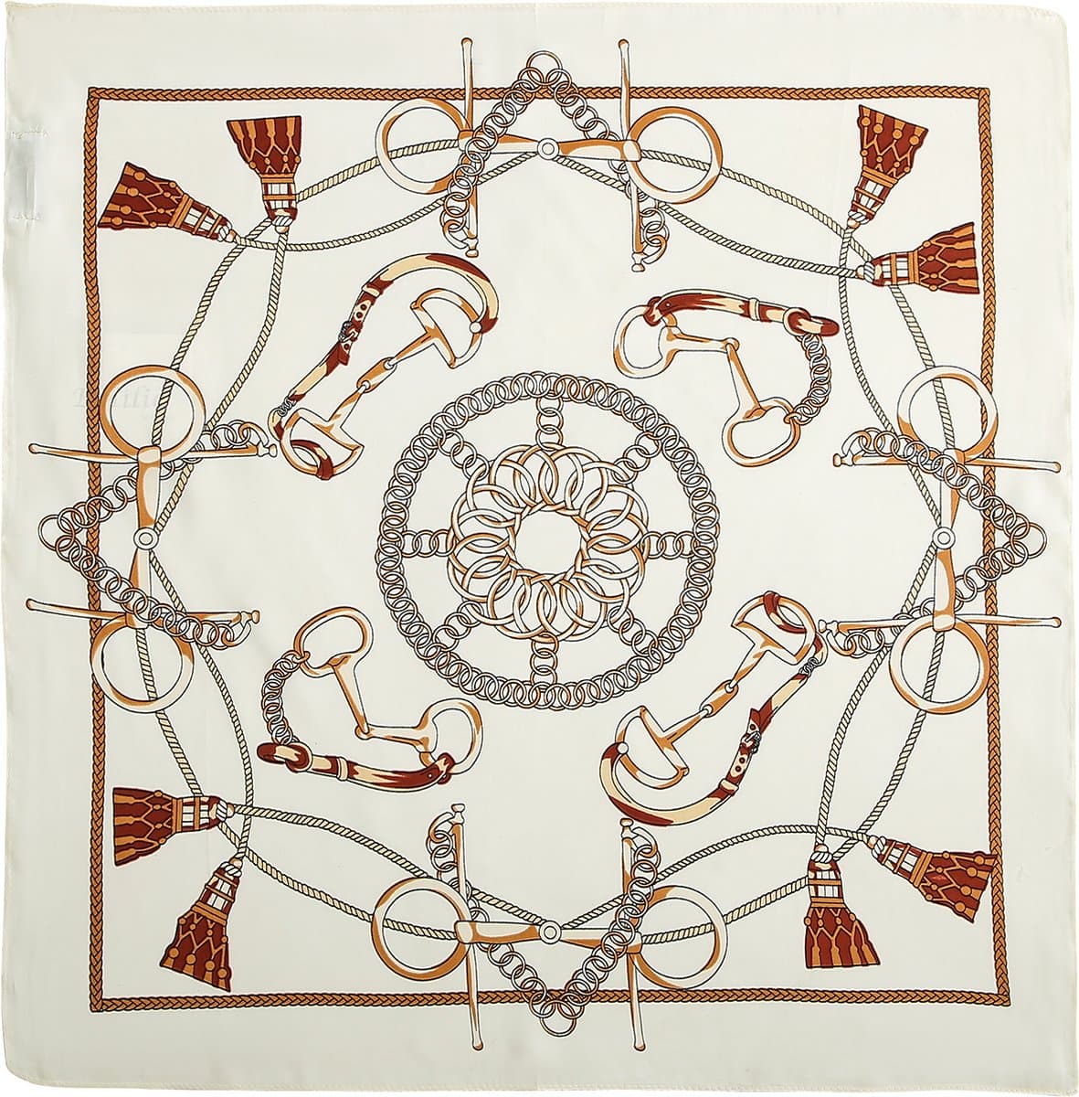 Emilie Scarves - sjaal - wit - satijn print - vierkant 60*60CM