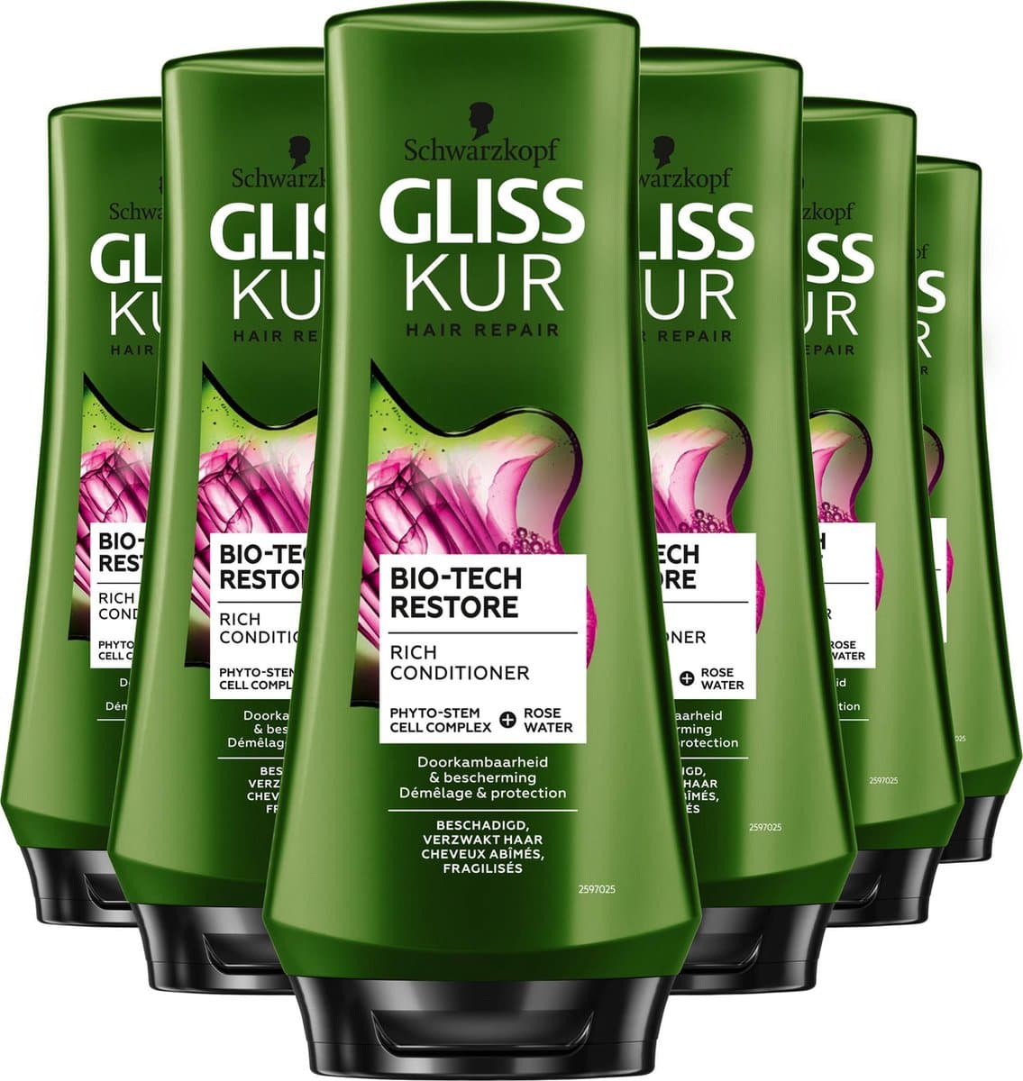 Gliss Kur BioTech Conditioner 6x 200 ml - Voordeelverpakking