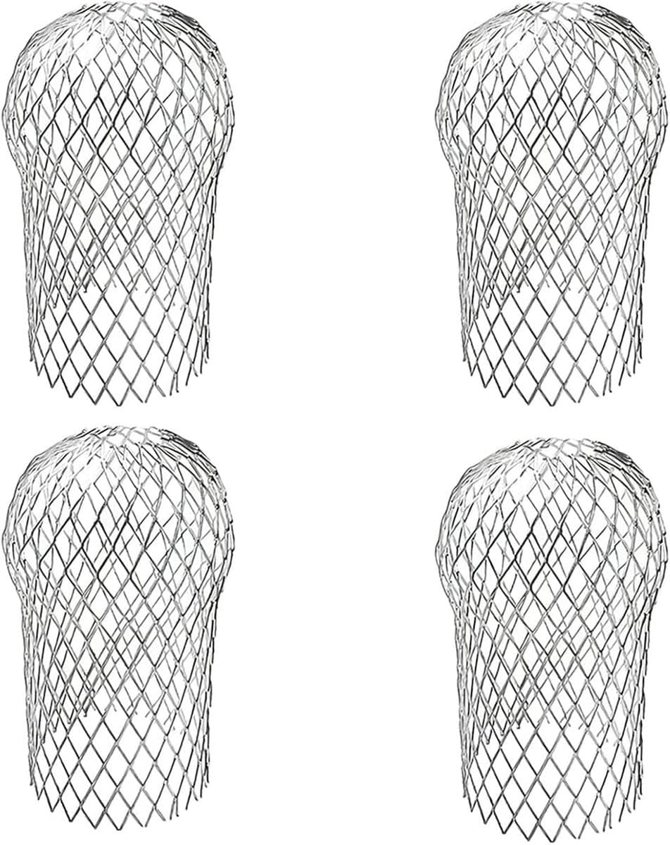 Elkuaie Filter Aluminium - Gutter Protection Grille - Metal Gootbescherming Voor Regenpijp - 4 Stuks - Voor Buiten Gebruik
