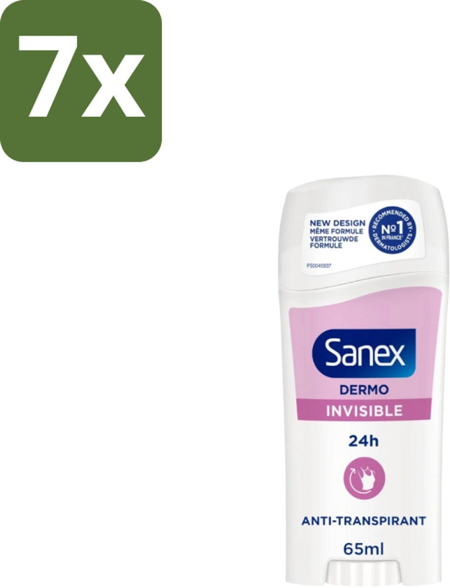 Sanex – Deodorant Stick – Dermo Invisible – 65 ml - Bulkverpakking - 7 stuks