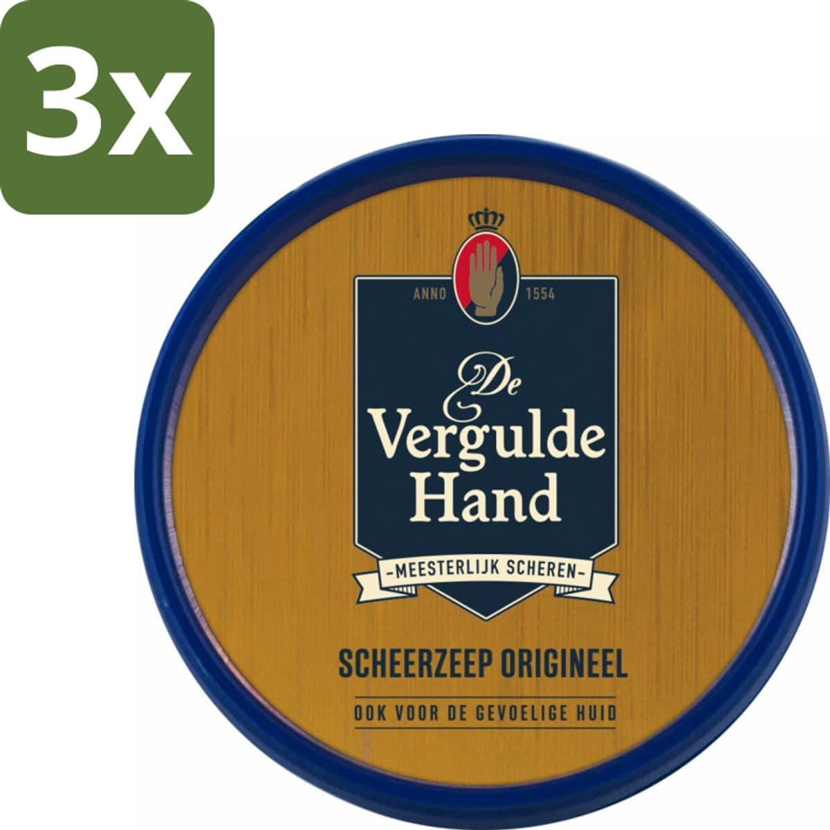 Vergulde Hand Scheerzeeptablet 75 gr - Bulkverpakking - 3 stuks