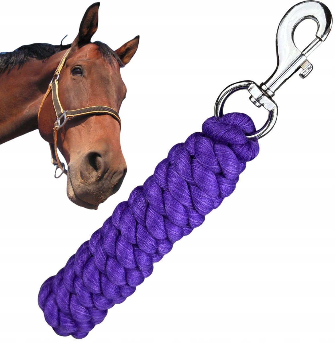 Paardenhalster York Meg Paars 220cm - Comfortabel en veilig