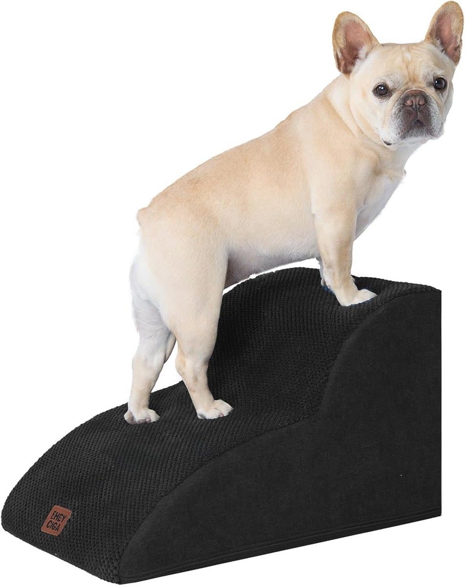 Trap voor Kleine Honden - Opstap met Antislip Onderkant en Wasbare Hoes 40x50x30 cm