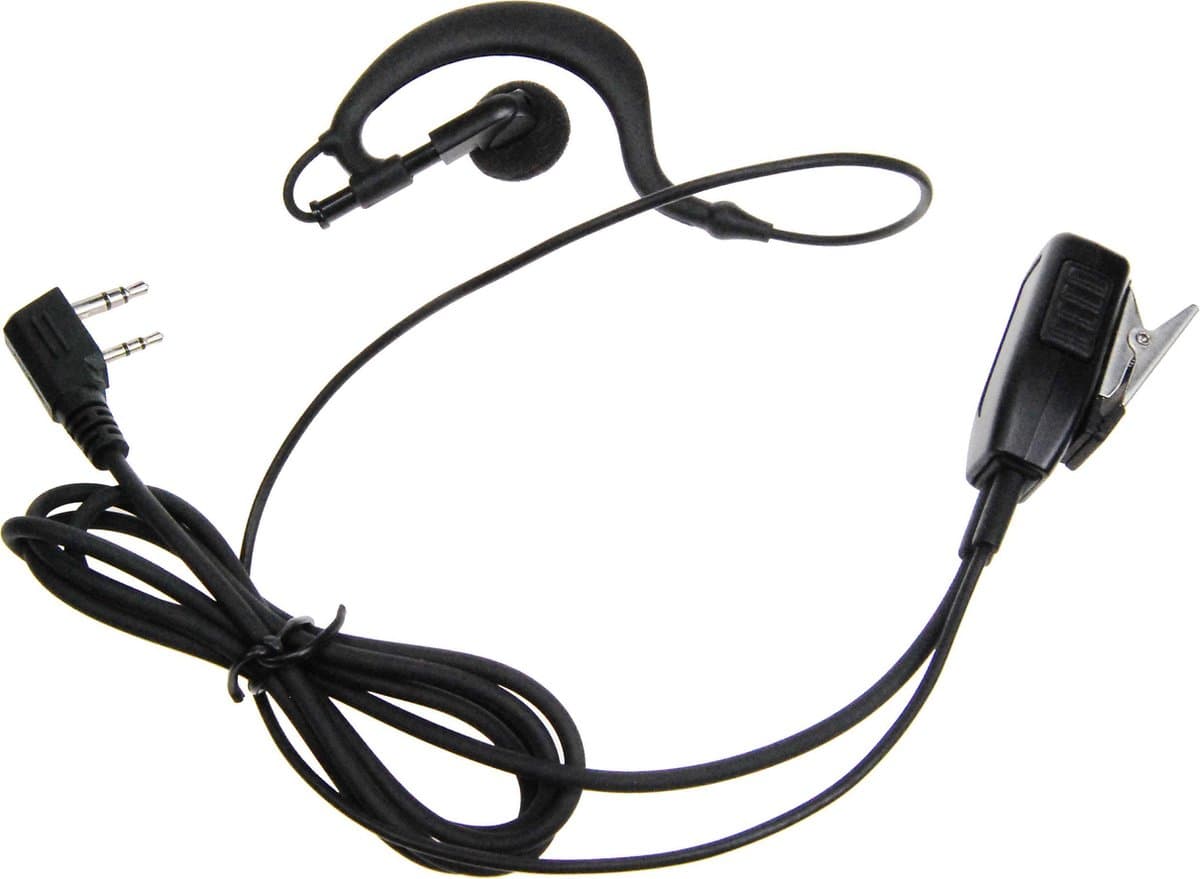 K-PO® KEP 12G K - Beveiligings oortje - Security Headset - Heavy Duty - Kenwood connector - TK-3401 / TK-3501 / TK-3701 / NX-1200 / NX-1300