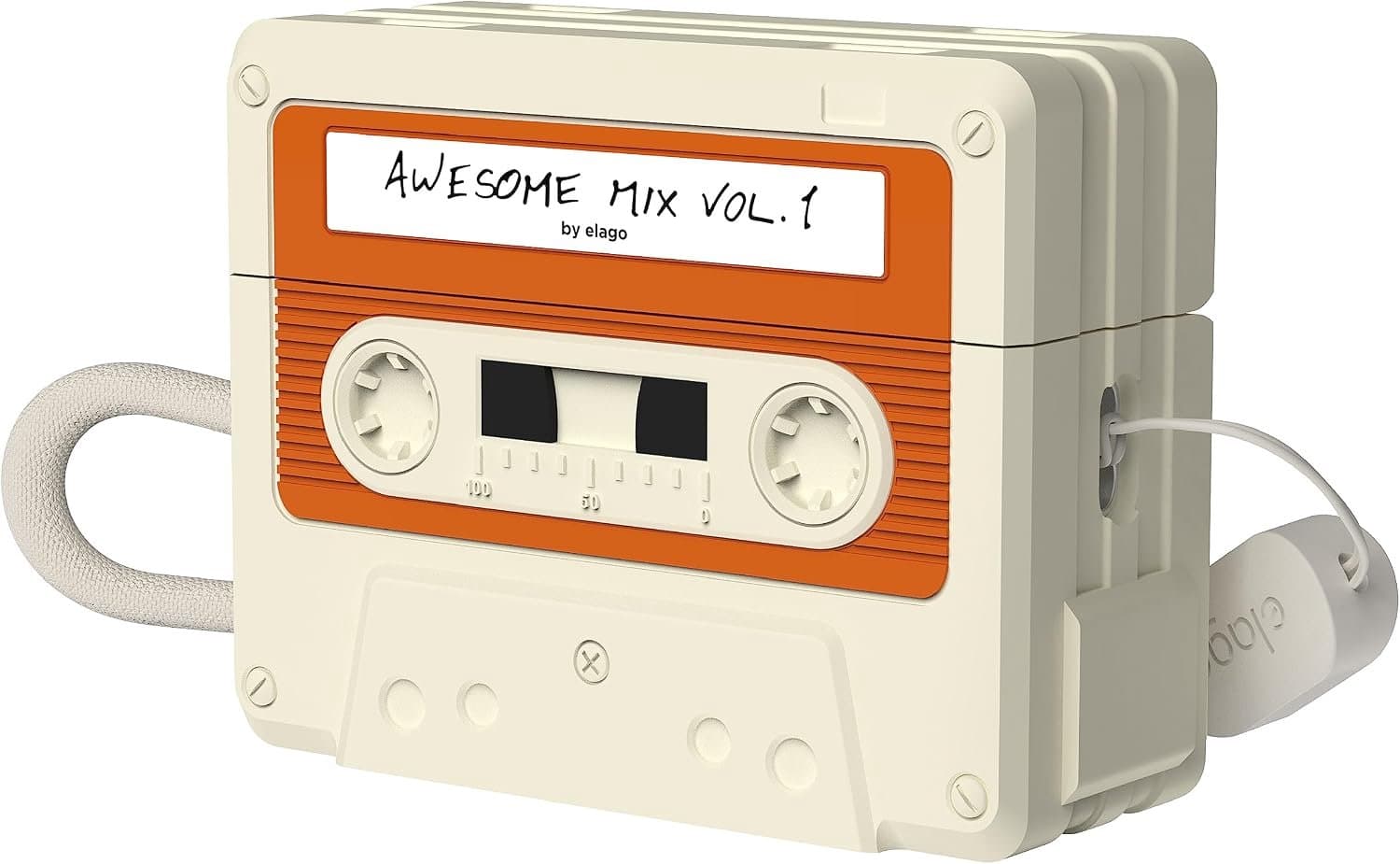 elago Cassette Case voor AirPods Pro 2 - Beschermhoes met Lanyard (Wit)