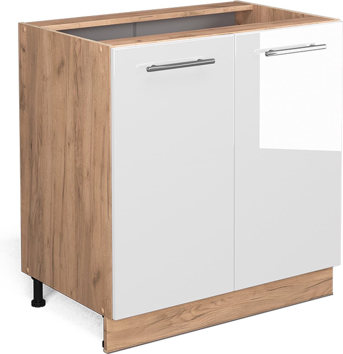 Vicco Fame-Line Keukenonderkast – 80 cm met legplank, zonder werkblad Wit Hoogglans