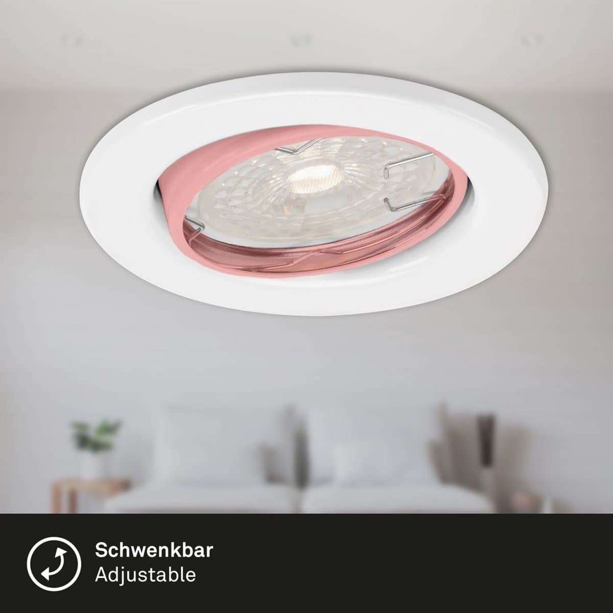 Briloner Leuchten DIMM - LED inbouwarmatuur - 7256- 036 - Warm wit 3000K - IP23 bescherming - Draaibare lamp - Traploos dimbaar - IP23 - 25.000 uur - Ø8.6 x 7 cm