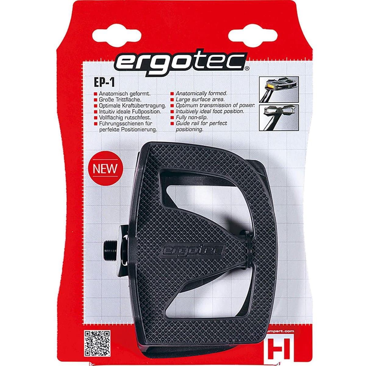 Ergotec - Pedaalset EP-1 - Anti-slip - Zwart