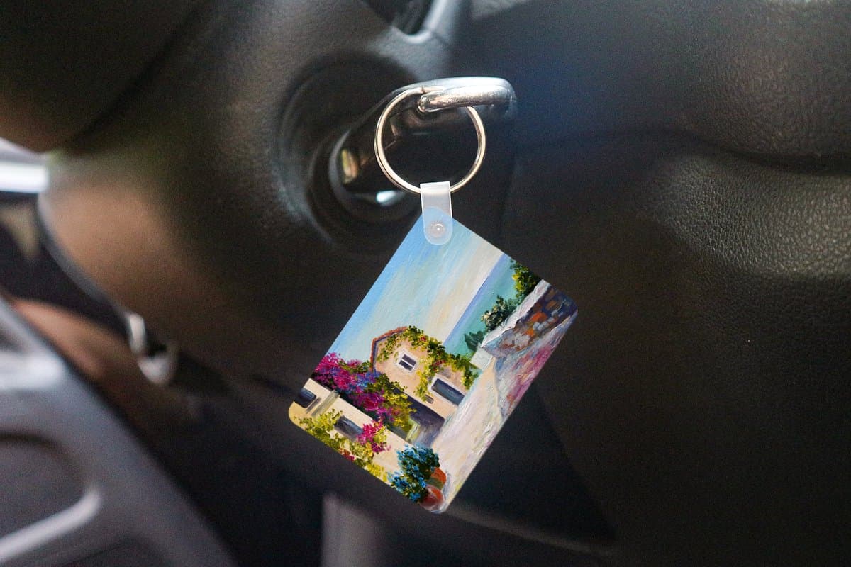 Sleutelhanger - Schilderij - Huis - Olieverf - Dorp - Uitdeelcadeautjes - Plastic