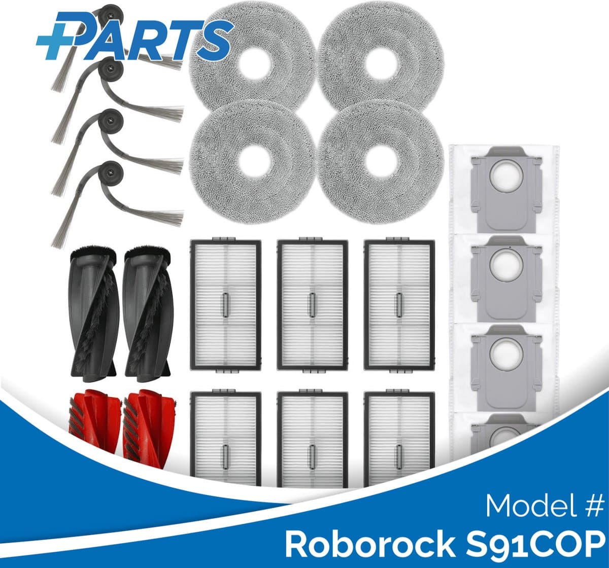 Roborock S91COP Onderhoudsset (Plus.Parts® alternatief voor 8.02.0388)