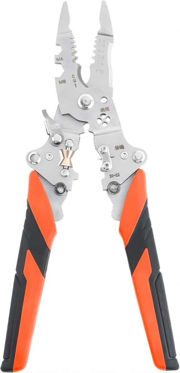 REN® Striptang - Kniptang - Kabelstripper - Draadstripper - Oranje/Zwart - 21cm x 21cm x 1cm