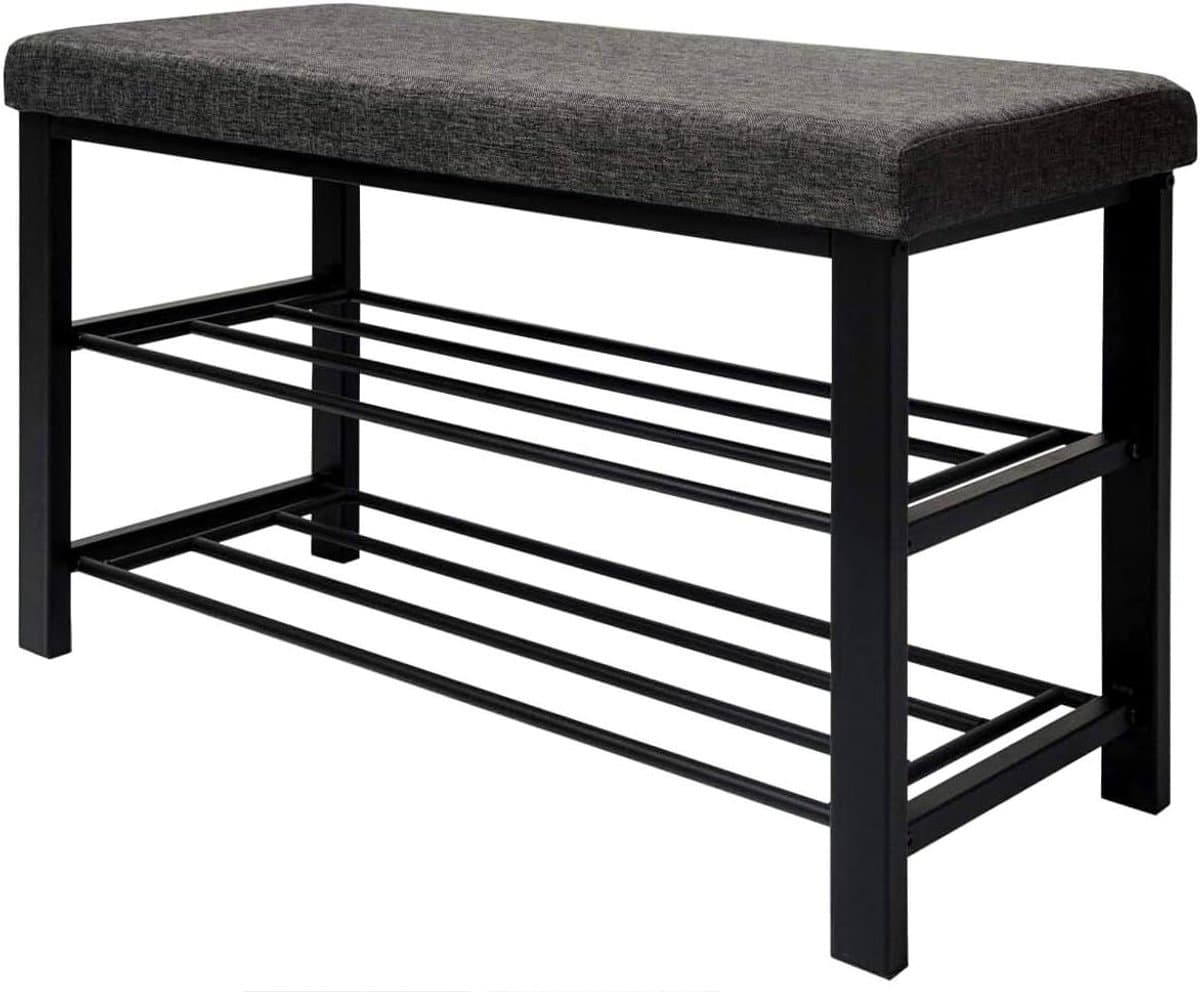 Zitbank met Opbergruimte - Schoenenrek Bank - Hal Organizer - 300 kg Draagkracht - 81x32x50 cm - Grijs