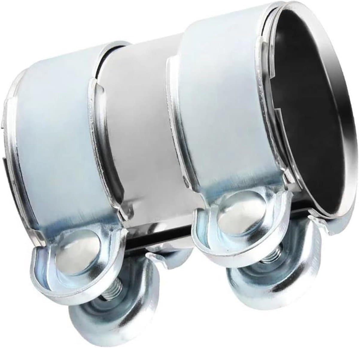 Uitlaatpijp Klemset - Verbindingsmouw Connector - Auto Uitlaat Reparatie - Roestvrij Staal - 55mm-95mm - Zilverkleurig
